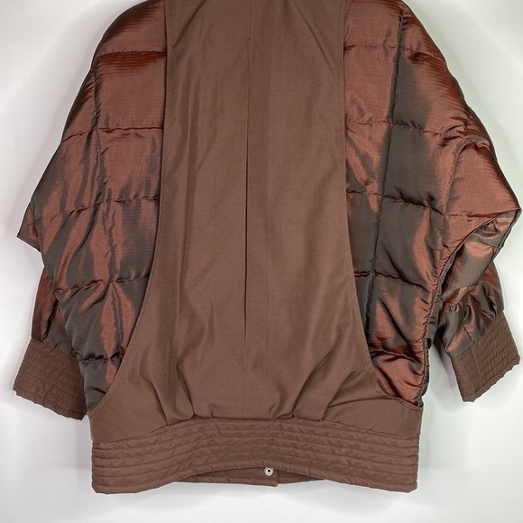 Vintage Bill Blass Metallic Burgundy Down Button Front Jacket Size 6 80s - Picture 6 of 11